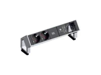 Bachmann DESK 2 - Steckdosenleiste - Eingabe, Eingang GST18 - Ausgangsanschlüsse: 4 - 20 cm - Deutschland - Schwarz, weiß, RAL 9010