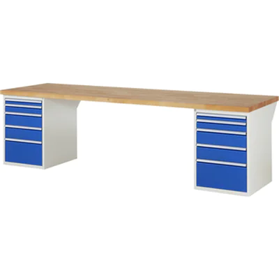 RAU Werkbank 7000 3.000 x 890 x 900 mm (B x H x T) enzianblau lichtgrau