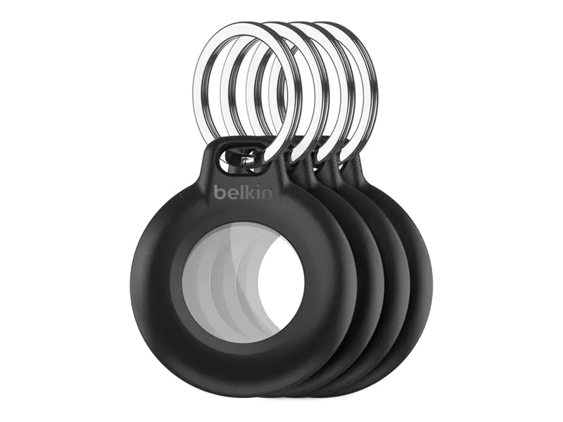 Belkin Tasche für Airtag - Schlüsselanhänger - Kunststoff - Schwarz (Packung mit 4)