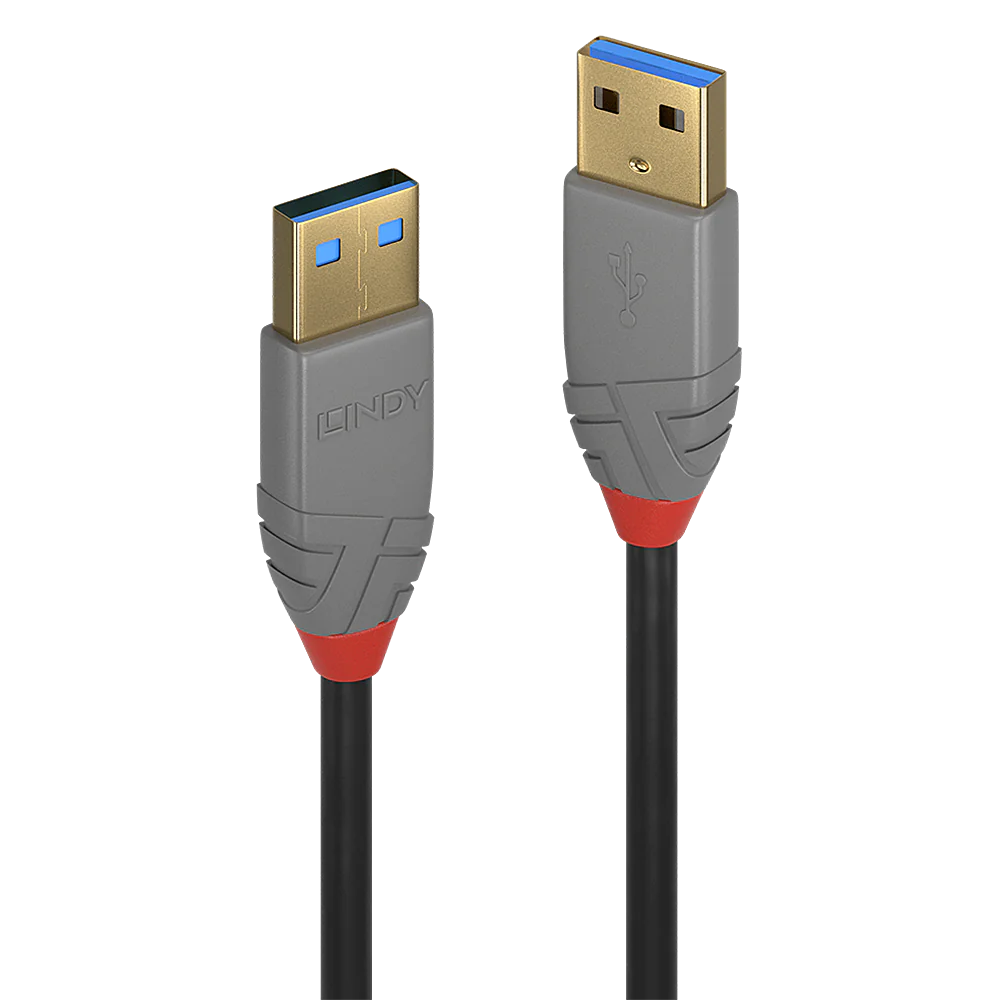Lindy Anthra Line - USB-Kabel - USB Typ A (M) zu USB Typ A (M) - USB 3.0 - 3 m - rund - Schwarz
