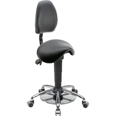 meychair Sitzhocker Assistant Basic Sattel Farbe der Sitzfläche: schwarz Farbe des Fußkreuzes: chrom