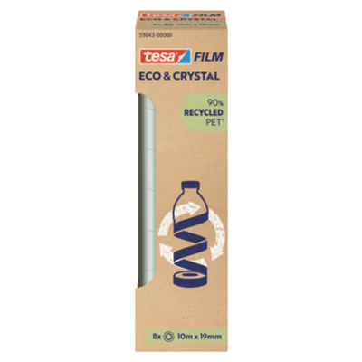 tesa® Klebefilm Eco & Crystal 19 mm x 10 m (B x L) einseitig klebend ohne Lösungsmittel Acrylat transparent 8 St./Pack.