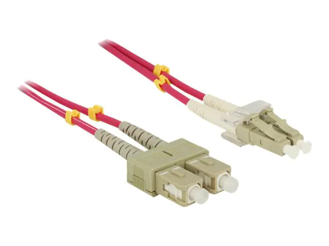 Delock - Netzwerkkabel - SC multi-mode (M) zu LC Multi-Mode (M) - 2 m - Glasfaser - 50/125 Mikrometer - OM4 - halogenfrei - violett