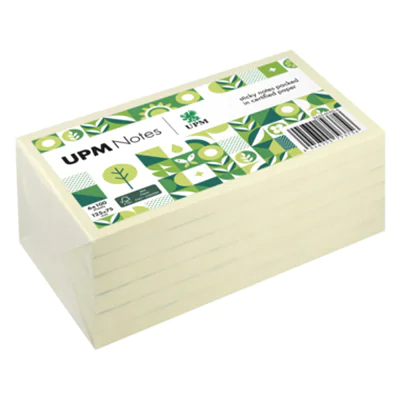 UPM Notes Haftnotiz 125 x 75 mm (B x H) gelb 100 Bl./Block 6 Block/Pack.
