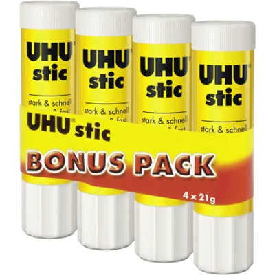 UHU® Klebestift stic nicht nachfüllbar 4 x 21 g/Pack.
