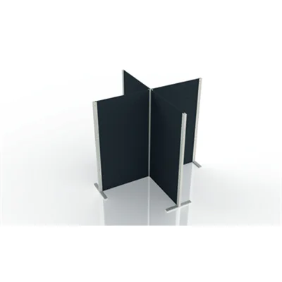 magnetoplan® Stellwand Akustik Wood 210 x 210 x 180 cm (B x H x T) Zweibeinstativ Filz grau