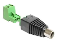 Delock Adapter DC 2.1 x 5.5 mm male > Terminal Block - Netzteil - 2-polige Klemmleiste (W) zu Gleichstromstecker 2,1 mm (W)