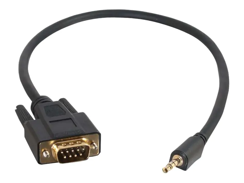 C2G Velocity DB9 Male to 3.5mm Male Adapter Cable - Kabel seriell - Stereo Mini-Klinkenstecker (M) bis DB-9 (M) - 50 cm - geformt, Daumenschrauben - Schwarz