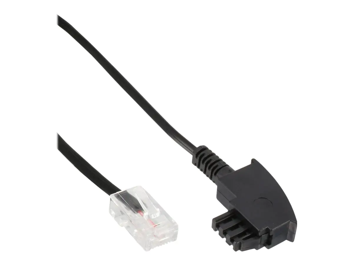 InLine - Telefonkabel - TAE-F (M) zu RJ-45 (2-polig) (M) - 3 m - ungeschirmt - flach - Schwarz