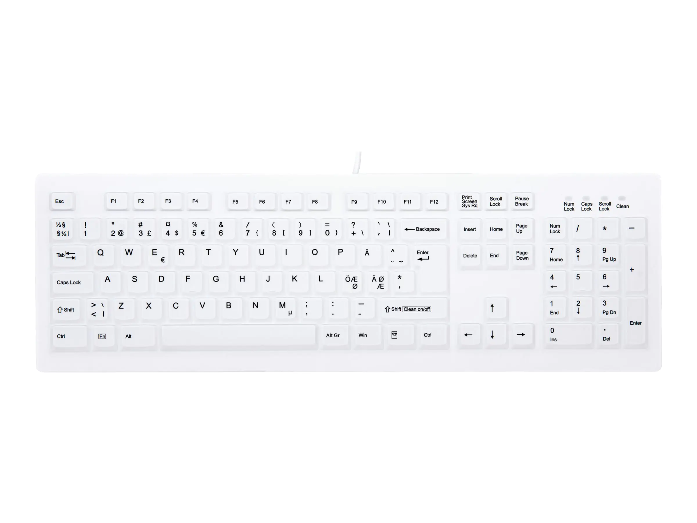 Active Key MedicalKey AK-C8100 - Tastatur - USB - Nordisch - weiß