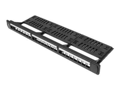 Lanberg PPKS-1124-B - Patchpanel (Blindblech) - Rack montierbar - Schwarz - 1U - 48.3 cm (19")