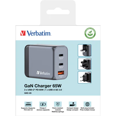 Verbatim Ladegerät Kommunikationstechnik GNC-65 59 x 47 x 29 cm (B x H x T) Polycarbonat grau