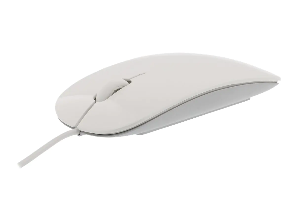 LMP Easy Mouse MS-1657C - Maus - optisch - 2 Tasten - kabelgebunden - USB, USB-C - weiß, Silber