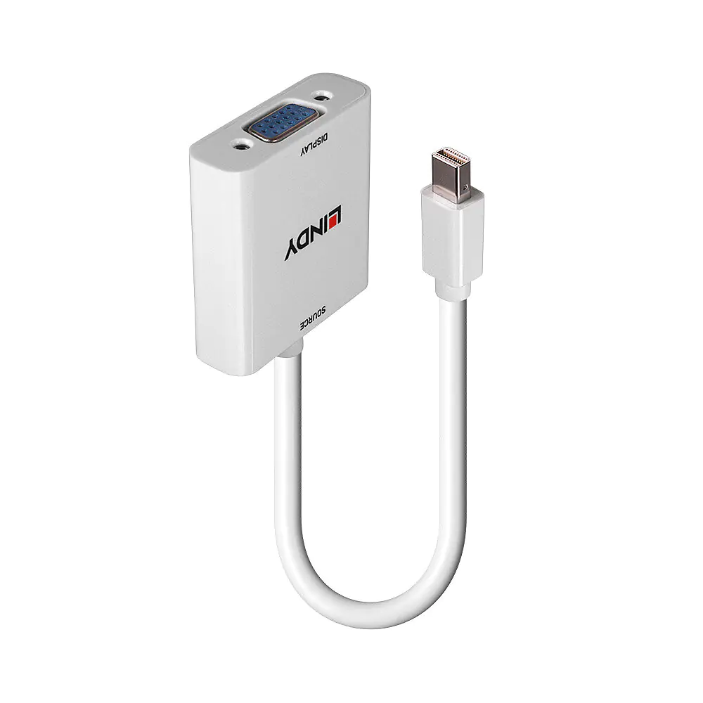 Lindy - Videoadapter - Mini DisplayPort (M) zu HD-15 (VGA) (W) - DisplayPort 1.2 - 1.6 m - unterstützt 1920 x 1080 bei 60 Hz - weiß