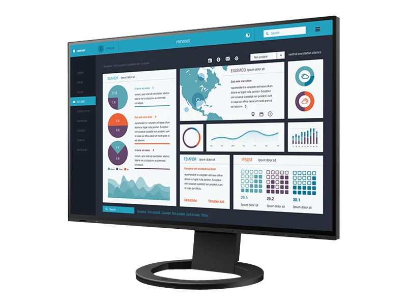 EIZO FlexScan EV2495-BK - Mit FlexStand - LED-Monitor - 61.1 cm (24.1") - 1920 x 1200 - IPS - 350 cd/m² - 1000:1 - 5 ms - HDMI, DisplayPort, USB-C - Lautsprecher - Schwarz