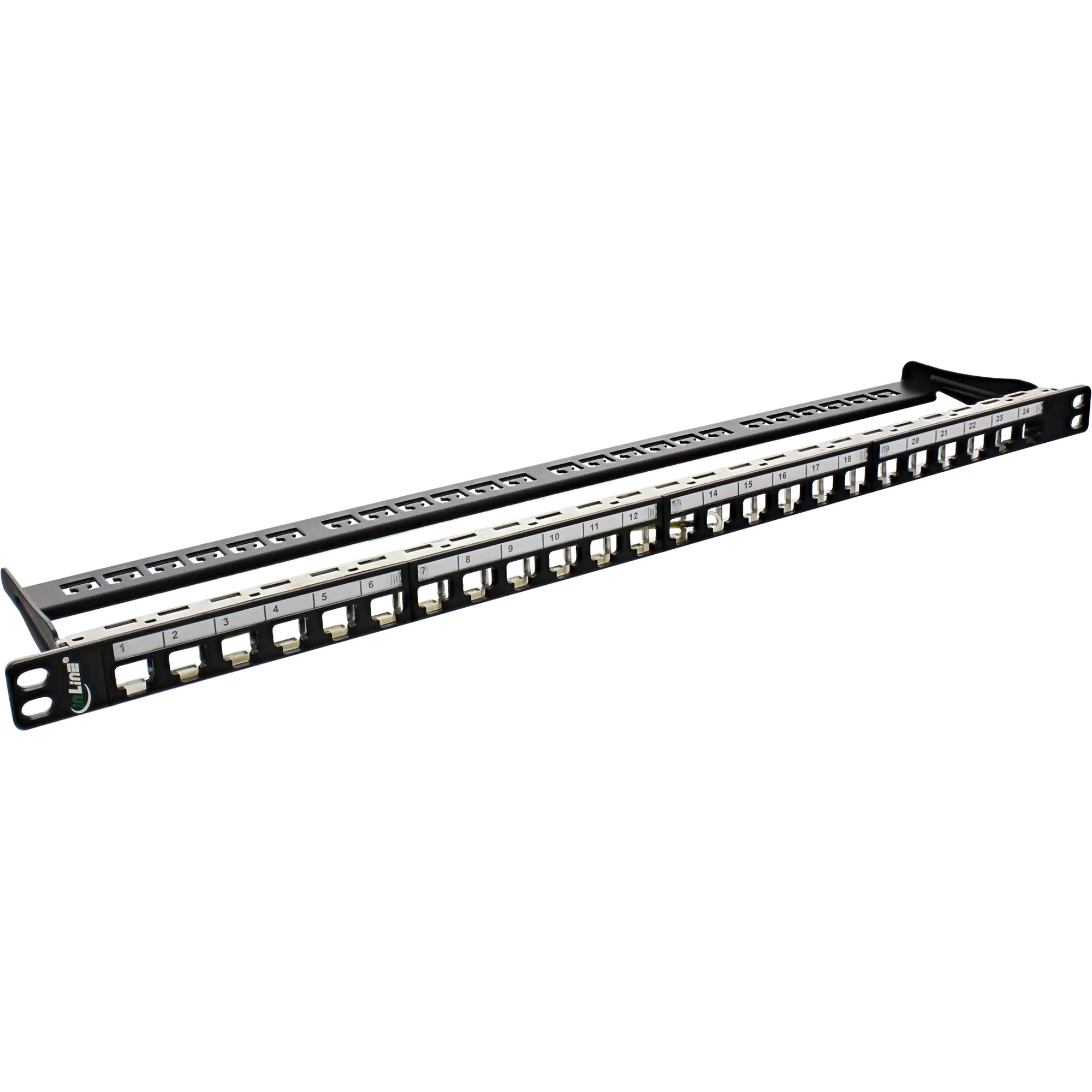 InLine 76824C - Patchpanel (Blindblech) - Rack montierbar - Schwarz - 0.5U - 48.3 cm (19") - 24 Ports