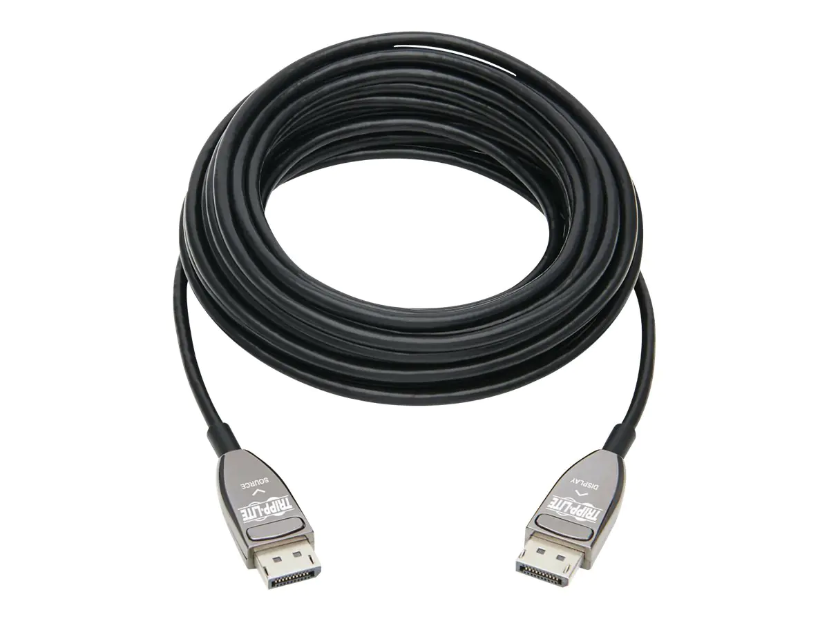 Eaton Tripp Lite Series DisplayPort Active Optical Cable (AOC) - UHD 8K 60 Hz, HDR, CL3 Rated, Black, 15 m (49 ft.) - DisplayPort-Kabel - DisplayPort (M) zu DisplayPort (M) - DisplayPort 1.4 - 15 m - Active Optical Cable (AOC), unterstützt 8K UHD (7680 x