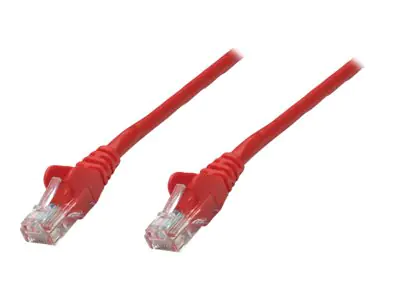 Intellinet Network Patch Cable, Cat6A, 0.25m, Red, Copper, S/FTP, LSOH / LSZH, PVC, RJ45, Gold Plated Contacts, Snagless, Booted, Polybag - Patch-Kabel - RJ-45 (M) bis RJ-45 (M) - 25 cm - SFTP - CAT 6a - geschirmt, ohne Haken - Rot