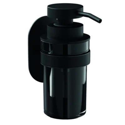 ovimar Seifenspender Lokta 6 x 9 x 16 cm (B x H x T) 0,25l Edelstahl/Glas/Kunstststoff schwarz