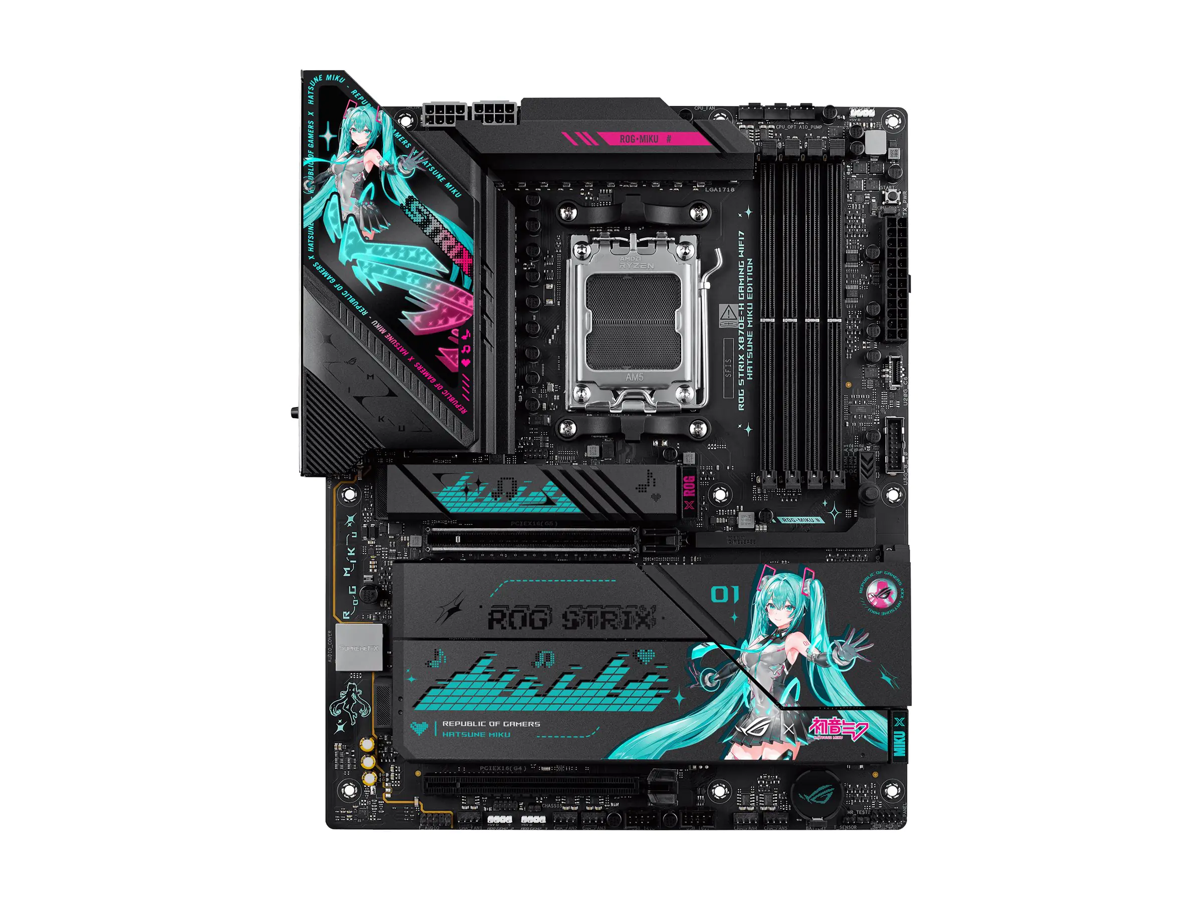 ASUS ROG STRIX X870E-H GAMING WIFI7 - Hatsune Miku Edition - Motherboard - ATX - Socket AM5 -