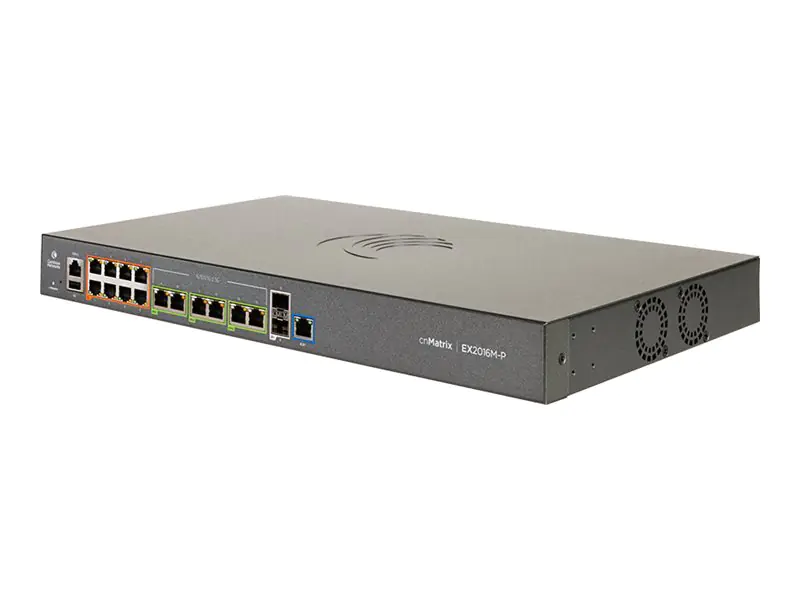 Cambium Networks cnMatrix EX2016M-P - Switch - L3 - managed - 8 x 10/100/1000 (PoE+) + 2 x SFP+ (Uplink) + 6 x 2.5G (PoE+) - an Rack montierbar - PoE+ (240 W)