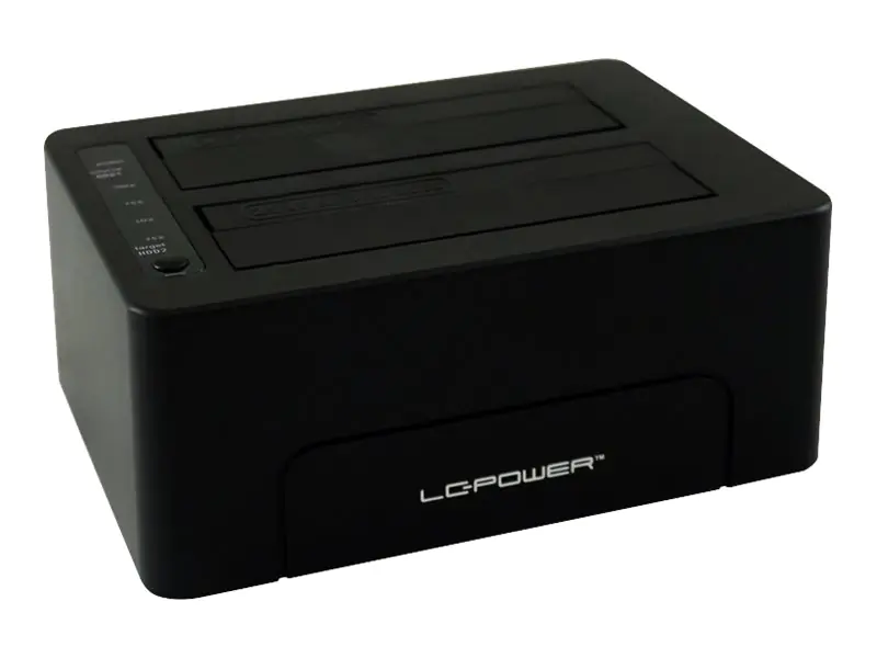 LC Power LC-DOCK-C - HDD-Dockingstation mit Ein/Aus-Schalter Schächte: 2 - 2,5" / 3,5" gemeinsam genutzt (6,4 cm/8,9 cm gemeinsam genutzt) - SATA - USB 3.1 (Gen 2) - Schwarz