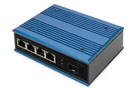 Digitus - Switch - industriell - unmanaged - 4 x 10/100 (PoE+) + 1 x Fast Ethernet SFP (uplink) - an DIN-Schiene montierbar - PoE+