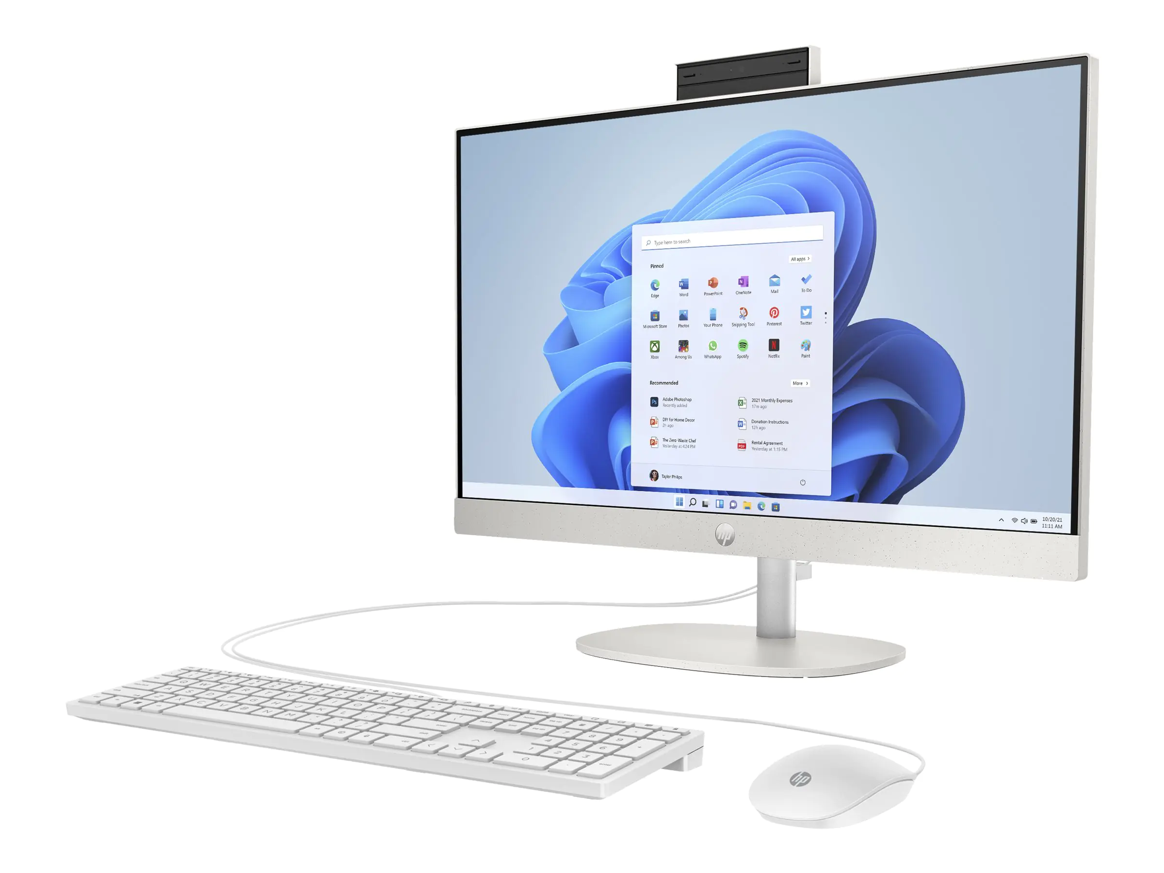 HP 24-cr0009ng - All-in-One (Komplettlösung) - Ryzen 3 7320U / 2.4 GHz - RAM 8 GB - SSD 512 GB - NVMe - Radeon 610M - Wi-Fi 6, Bluetooth, 1GbE - WLAN: 802.11a/b/g/n/ac/ax, Bluetooth 5.4 - Win 11 Home - Monitor: LED 60.5 cm (23.8") A04VWEA#ABD