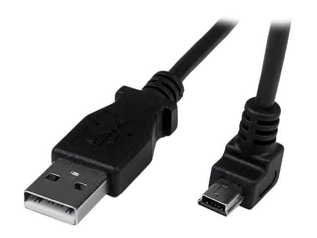 StarTech 2m USB auf Mini USB Anschlusskabel abgewinkelt - USB A zu Mini B Kabel - 1 x USB A (St), 1 x USB Mini B (St) - Schwarz - USB-Kabel - USB (M) zu Mini-USB, Typ B (M) - USB 2.0 - 2 m - 90° Stecker, geformt - Schwarz