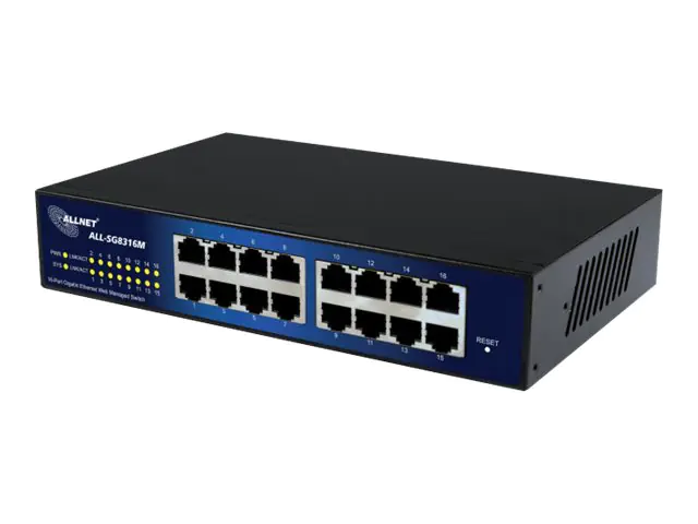 Allnet ALL-SG8316M - Switch - managed - 16 x 10/100/1000 - Desktop, an Rack montierbar