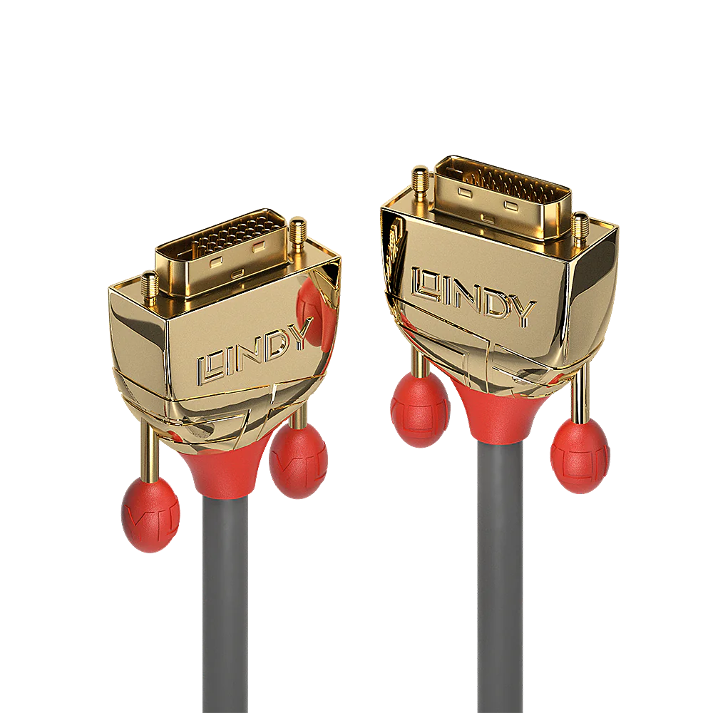 Lindy Gold - DVI-Kabel - Dual Link - DVI-D (M) bis DVI-D (M) - 10 m - rund - Grau