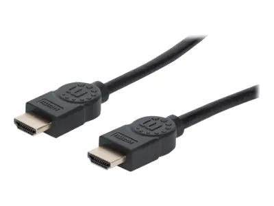 Manhattan HDMI Cable with Ethernet, 8K@60Hz (Ultra High Speed), 1m, Male to Male, Black, 4K@120Hz, Ultra HD 4k x 2k, Fully Shielded, Gold Plated Contacts, Lifetime Warranty, Polybag - Ultra High Speed - HDMI-Kabel mit Ethernet - HDMI männlich zu HDMI männ