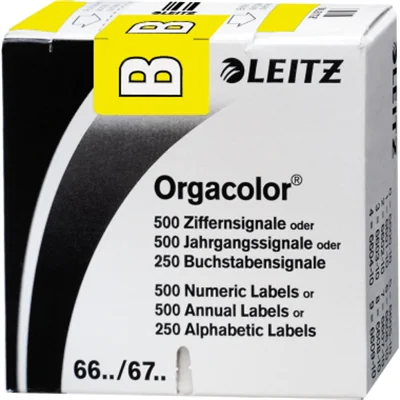 Leitz Buchstabensignal Orgacolor 66111000 B gelb 250 St./Pack.