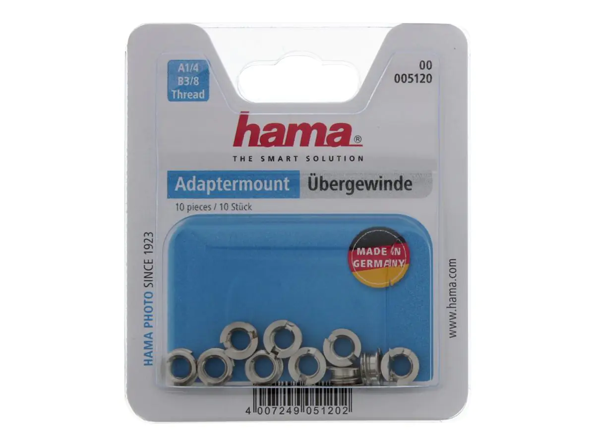 Hama Tripod Conversion Bushings - Stativ-Reduzierhülse (3/8 Zoll auf 1/4 Zoll) (Packung mit 10)