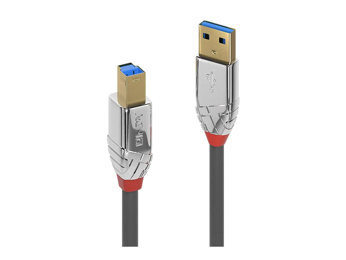 Lindy CROMO - USB-Kabel - USB Typ A (M) zu USB Type B (M) - USB 3.1 - 50 cm - rund - Grau