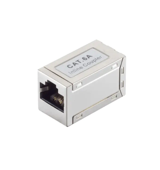 Bayko Adapter Modular Patch Verbinder Cat 6A Doppelbuchse RJ45 STP, kleine Bauform