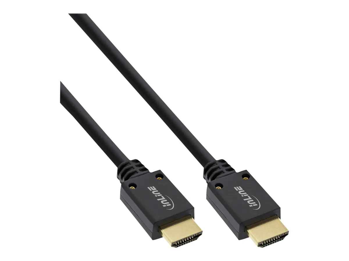 InLine - Ultra High Speed - HDMI-Kabel - HDMI männlich zu HDMI männlich - 5 m - Dreifachisolierung - Schwarz, Gold - Dolby DTS-HD Master Audio-Unterstützung, Dolby TrueHD-Unterstützung, unterstützt 8K 60 Hz (7680 x 4320), unterstützt 5K 120 Hz (5120 x 288
