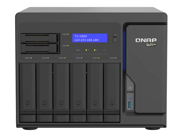 QNAP TS-h886 - NAS-Server - 8 Schächte - SATA 6Gb/s - RAID RAID 0, 1, 5, 6, 10, 50, JBOD, 60, RAID TP, TM - RAM 8 GB - 2.5 Gigabit Ethernet - iSCSI Support