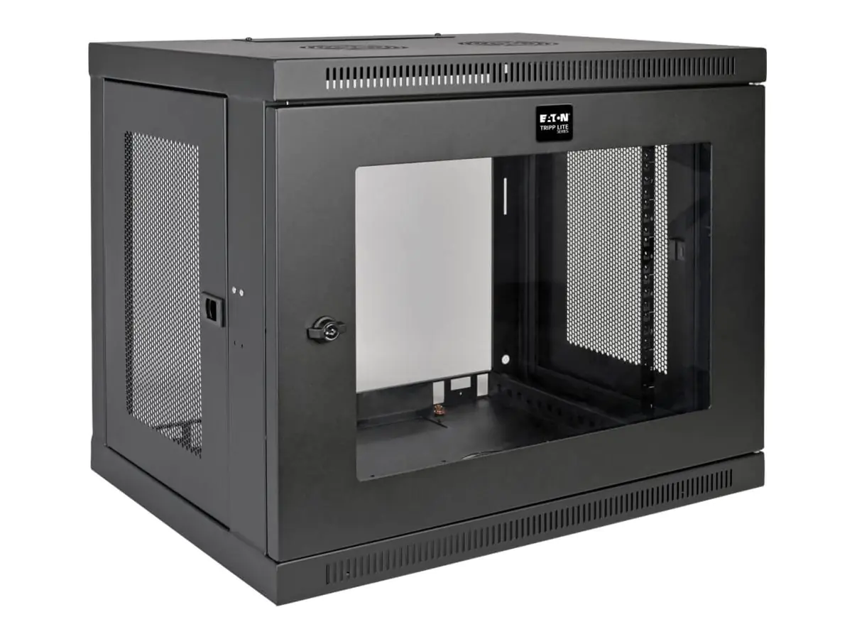 Tripp Eaton Tripp Lite Series 9U Wall Mount Rack Enclosure Server Cabinet w/ Acrylic Glass Front Door - Schrank Netzwerkschrank - geeignet für Wandmontage - Schwarz - 9U - 48.3 cm (19") SRW9UG