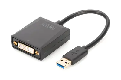 DIGITUS USB 3.0 to DVI Adapter - Externer Videoadapter - USB 3.0 - DVI - Schwarz