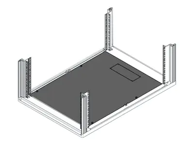 Schroff - Rack-Bodenplatte - RAL 7021, Black Gray