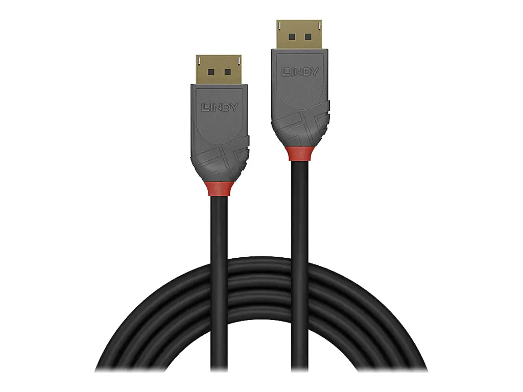 Lindy Anthra Line - DisplayPort-Kabel - DisplayPort (M) zu DisplayPort (M) - DisplayPort 1.4 - 3 m - rund - Schwarz