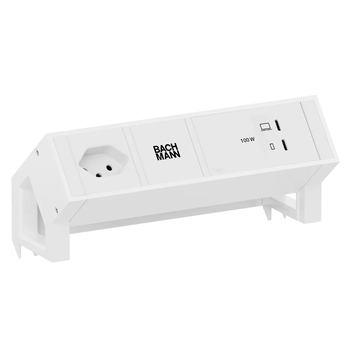 Bachmann DESK2 white 1xCH 90° 1xUSB C/C 100W RAL9010 - Zubehör Stromversorgung