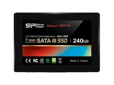Silicon Power Slim S55 - SSD - 240 GB - intern - 2,5" (6.4 cm) - SATA 6Gb/s - Schwarz
