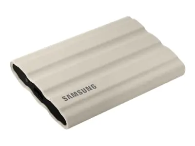 Samsung T7 Shield MU-PE1T0K - SSD - verschlüsselt - 1 TB - extern (tragbar) - USB 3.2 Gen 2 (USB-C Steckverbinder) - 256-Bit-AES - beige