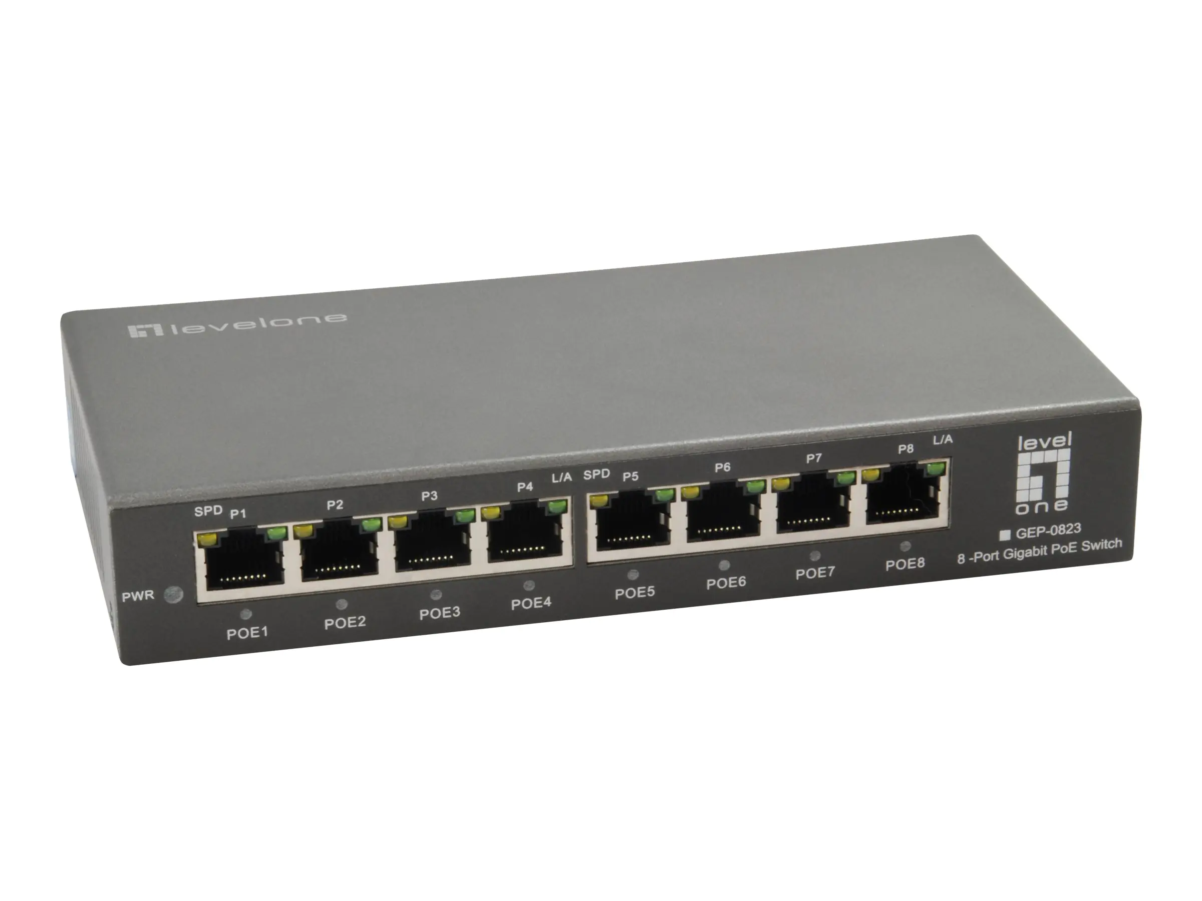 LevelOne GEP-0823 - Switch - 8 x 10/100/1000 (PoE+) - Desktop - PoE+ (120 W)