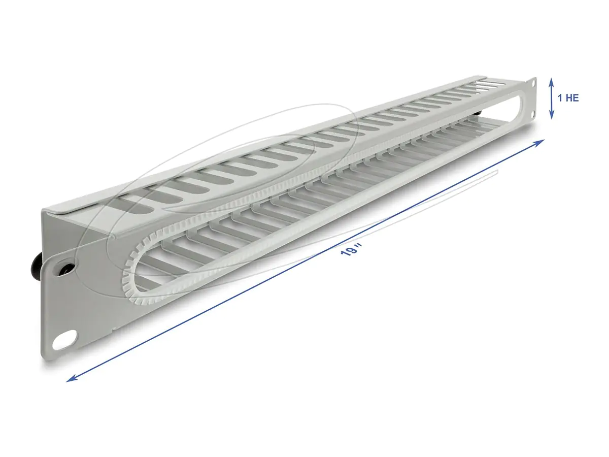 Delock Verlegetafel für Rack-Kabelmanagement - mit Öffnung und Kantenschutz - Grau, RAL 7035 - 1U - 48.3 cm (19") 67278