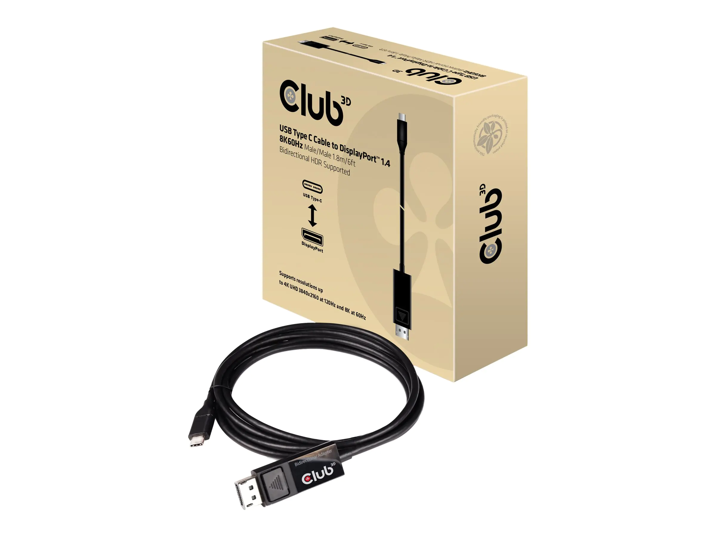 Club 3D CAC-1557 - Externer Videoadapter - USB-C - DisplayPort