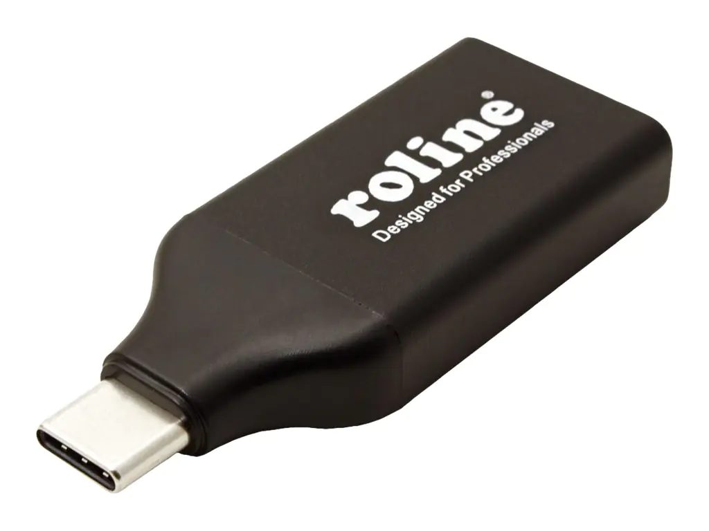Roline - USB/DisplayPort-Adapter - 24 pin USB-C (M) zu DisplayPort (W) - USB 3.1 / DisplayPort 1.2 - 4K Unterstützung - Schwarz
