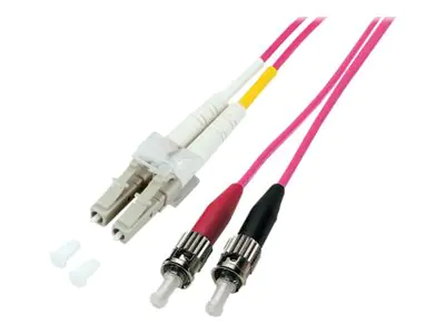 Good Connections - Patch-Kabel - ST multi-mode (M) zu LC Multi-Mode (M) - 2 m - Glasfaser - Duplex - 50/125 Mikrometer - OM4 - halogenfrei - Erikaviolett